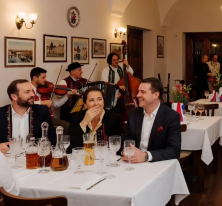 Společenská atmosféra a hosté užívající si večer v Czech Venue Hub