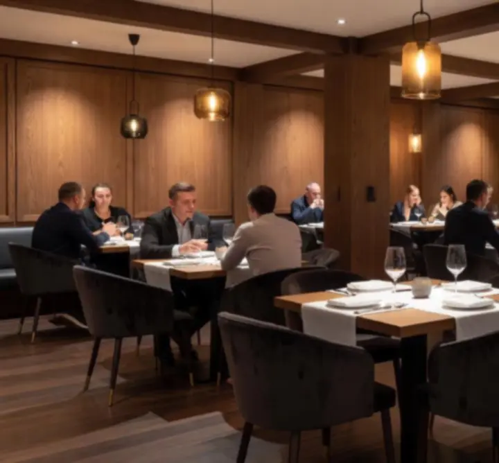 Elegantní interiér restaurace Czech Venue Hub