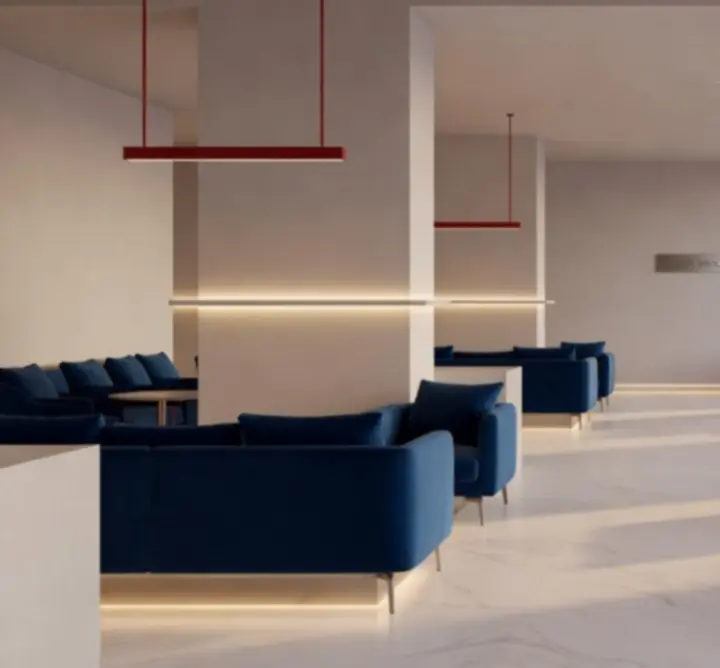 Moderní interiér restaurace a lounge Czech Venue Hub
