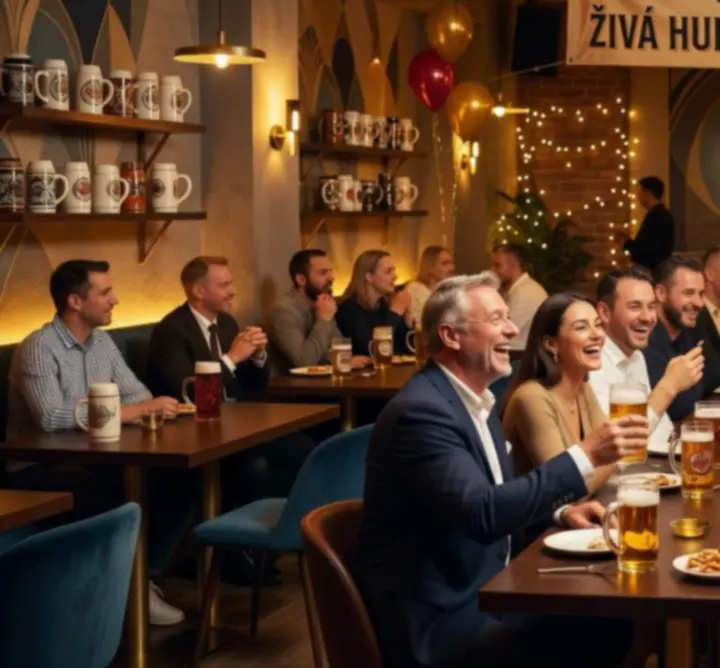 Večerní atmosféra nadcházejících akcí v Czech Venue Hub